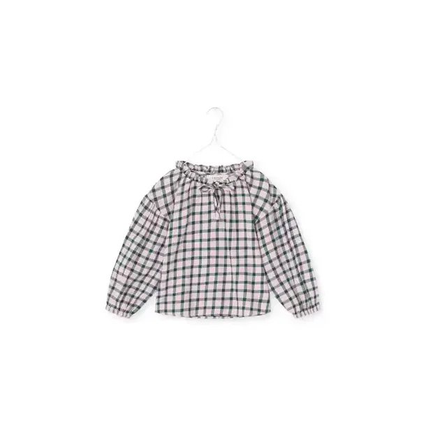 A Monday Elisa Blouse Dawn Pink Check